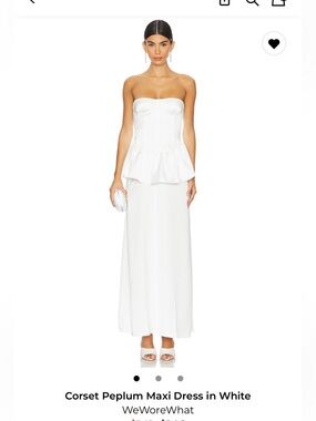 WeWoreWhat Strapless White Corset Peplum Gown